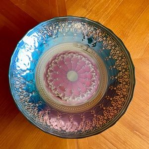 Turkish Topkapi Art Glass Centerpiece Bowl